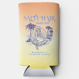 コースタルイエローマーメイド女性のカーボーイサマーパーティー スリム缶クーラー