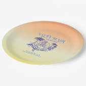 コースタルイエローマーメイド女性のカーボーイサマーパーティー ペーパープレート (アングル)