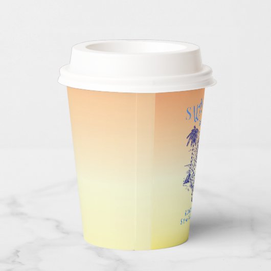 コースタルイエローマーメイド女性のカーボーイサマーパーティー 紙コップ (右)