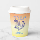 コースタルイエローマーメイド女性のカーボーイサマーパーティー 紙コップ (正面)