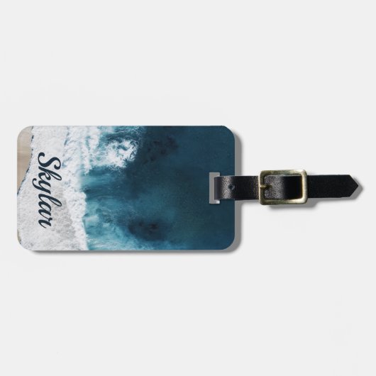 コースタルウェーブビューパーソナライズされたラゲッジタグ ラゲッジタグ (正面横)