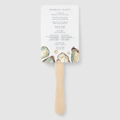 コースタルウォーターカラーオイスター結婚式 プログラム ハンドファン (裏面)