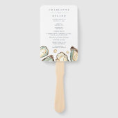 コースタルウォーターカラーオイスター結婚式 プログラム ハンドファン (正面)