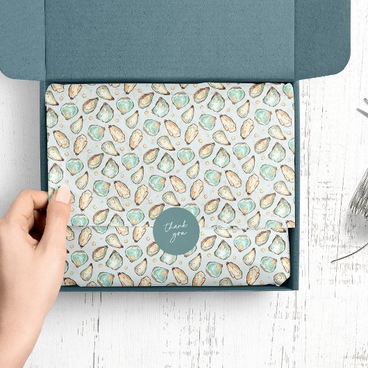 コースタルウォーターカラーオイスター&パールパターン 薄葉紙