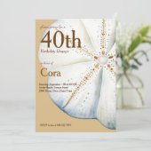 コースタルウォーターカラーサンドドル誕生日招待状 招待状 (スタンド正面)