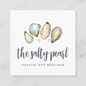 コースタルウォーターカラーパール&オイスター スクエア名刺 (正面)