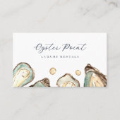 コースタルウォーターカラーパール&オイスターQRコード 名刺 (正面)