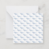 コースタルウォーターカラーブルー水玉模様イルカ ノートカード (裏面)