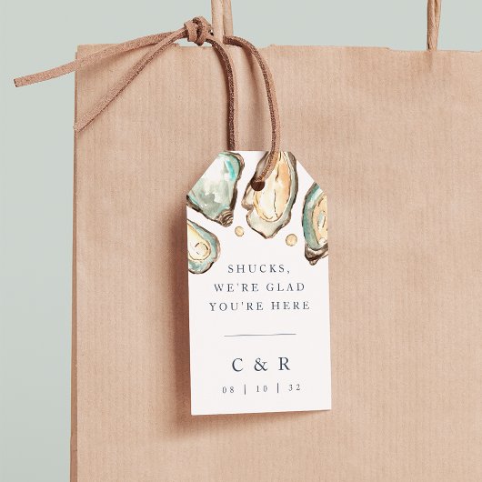 コースタルウォーター結婚カラーオイスターの歓迎 ギフトタグ