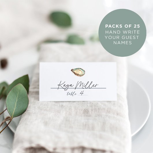 コースタルウォーター結婚カラーオイスター プレイスカード