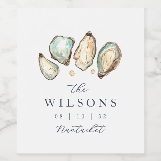 コースタルウォーター結婚カラーオイスター ワインラベル (シングルラベル)