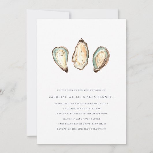 コースタルウォーター結婚カラーオイスター 招待状 (正面)