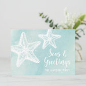 コースタルウォーター色ビーチクリスマス シーズンカード (スタンド正面)