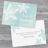 コースタルウォーター色ビーチクリスマス シーズンカード