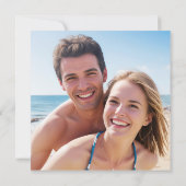 コースタルウォーター色ビーチ結婚式招待状 招待状 (裏面)