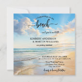 コースタルウォーター色ビーチ結婚式招待状 招待状 (正面)