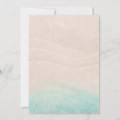 コースタルウォーター色ビーチ結婚式招待状 招待状 (裏面)