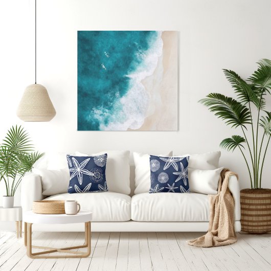 コースタルエアリアルサーファービーチキャンバスプリント キャンバスプリント