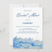 コースタルエレガンスウォーターカラーブライダルシャワープティ 招待状 (正面)