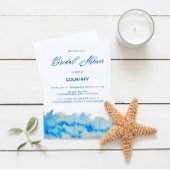 コースタルエレガンスウォーターカラーブライダルシャワープティ 招待状