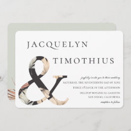 コースタルオアシスボホシックアンパサンド結婚ズ 招待状