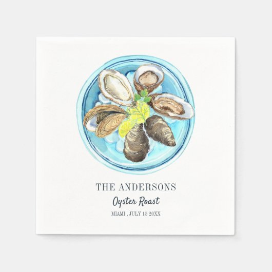 コースタルオイスターロースト誕生日夏 スタンダードカクテルナプキン (正面)