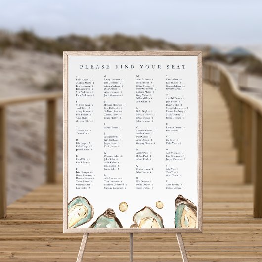 コースタルオイスター結婚の座席表 ポスター