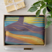 コースタルオレンジサンセットパームイラストレーション 薄葉紙 (ギフト)