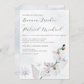 コースタルオーキッドエレガントビーチ結婚式 招待状 (正面/裏面)