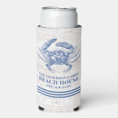 コースタルカニビーチハウス素朴ウッドファミリー名 スリム缶クーラー (Seltzer正面)