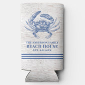 コースタルカニビーチハウス素朴ウッドファミリー名 スリム缶クーラー (裏面)