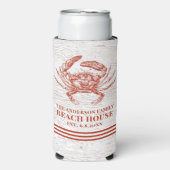 コースタルカニビーチハウス素朴ウッドファミリー名 スリム缶クーラー (Seltzer正面)