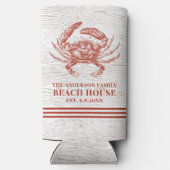 コースタルカニビーチハウス素朴ウッドファミリー名 スリム缶クーラー (裏面)