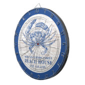 コースタルカニビーチハウス素朴ウッドファミリー名 ダーツボード (正面右)