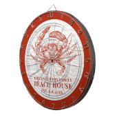 コースタルカニビーチハウス素朴ウッドファミリー名 ダーツボード (正面右)