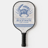 コースタルカニビーチハウス素朴ウッドファミリー名 ピックルボールラケット (裏面)