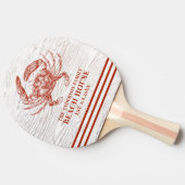 コースタルカニビーチハウス素朴ウッドファミリー名 卓球ラケット (横)