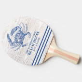 コースタルカニビーチハウス素朴ウッドファミリー名 卓球ラケット (横)