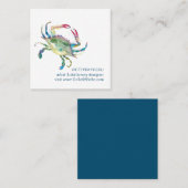 コースタルカニ水彩ビーチ名刺 スクエア名刺 (正面/裏面)