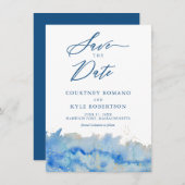 コースタルガンス水の色は日付カードを保存 招待状 (正面/裏面)