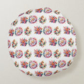 コースタルガールズベビーシャワーパーソナライズされた ラウンドクッション (裏面)