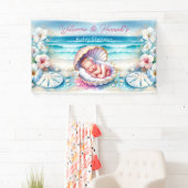 コースタルガールズベビーシャワーパーソナライズされた 横断幕 (インサイチュ)