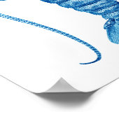 コースタルキッチンアートデコールブルーロブスタープリントno.8 ポスター (角)