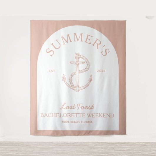 コースタルクラシックモダンエレガントボホバチェロレット タペストリー (正面)