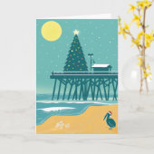 コースタルクリスマスカード – ビーチホリデーカード カード (黄色い花)