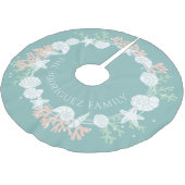 コースタルクリスマスシェルリースツリースカート ブラッシュドポリエステルツリースカート (アングル)