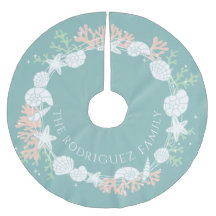 コースタルクリスマスシェルリースツリースカート