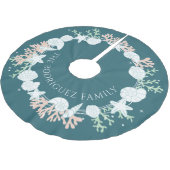 コースタルクリスマスシェルリースツリースカート ブラッシュドポリエステルツリースカート (アングル)