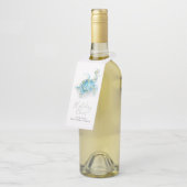 コースタルクリスマスシータートルウォーターカラー ボトルネックタグ (アングル)