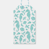 コースタルクリスマスシーホースアクアブルー ギフトタグ (裏面)